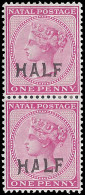 Natal 1895 QV Half On 1d Rose With Variety Long H - Natal (1857-1909)