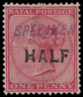 Natal 1895 QV Half On 1d Handstamped Specimen - Natal (1857-1909)