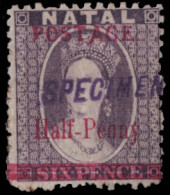 Natal 1895 Â½d On 6d Long "A" Handstamped Specimen - Natal (1857-1909)