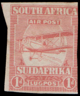 South Africa 1925 Airmails 1d Imperf Plate Proof, Rare - Posta Aerea