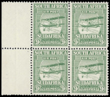 South Africa 1925 9d Airmail Stamp, Variety Extended Strut - Airmail