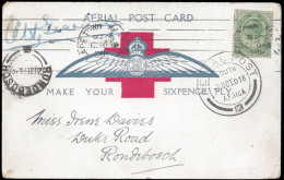 South Africa 1918 Cape Town Flight Pilot Signed Influenza Cancel - Posta Aerea