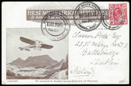 South Africa 1911 Rare Second Return Flight, Overseas Mailing - Aéreo