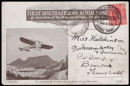 South Africa 1911 First Return Flight Muizenberg - Kenilworth - Posta Aerea