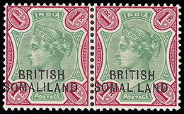 Somaliland 1903 QV 1R Somal.land Variety In Pair, 21 Possible - Somalilandia (Protectorado ...-1959)