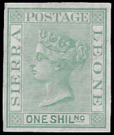 Sierra Leone 1872 QV 1/- Imperf Plate Proof, Crown Cc Paper - Sierra Leona (...-1960)