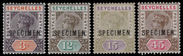 Seychelles 1893 QV New Values 3c - 45c VF/M Specimens - Seychelles (...-1976)