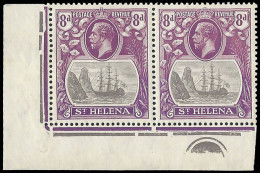 Saint Helena 1923 Badge Issue 8d Cleft Rock In Plate No Pair - Saint Helena Island
