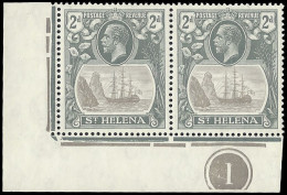 Saint Helena 1923 Badge Issue 2d Cleft Rock In Plate No Pair - St. Helena