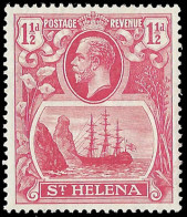 Saint Helena 1923 Badge Issue 1½d Broken Mainmast UM  - Saint Helena Island
