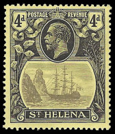 Saint Helena 1922 Badge Issue 4d Broken Mainmast VF/M  - St. Helena