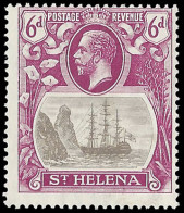 Saint Helena 1922 Badge Issue 6d Broken Mainmast - St. Helena