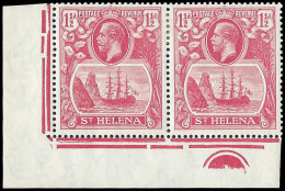 Saint Helena 1923 Badge Issue 1½d Cleft Rock In Plate No  - Sainte-Hélène