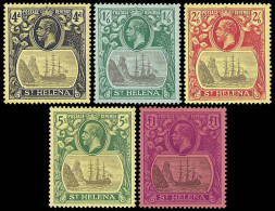 Saint Helena 1922 Badge Issue 4d - £1 Full Set Superb M - Sainte-Hélène