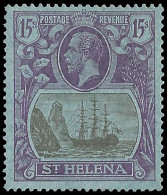 Saint Helena 1922 Badge Issue 15/- Torn Flag Superb M Cert, Rare - St. Helena