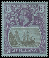 Saint Helena 1922 Badge Issue 15/- Torn Flag Superb M Cert, Rare - Sainte-Hélène