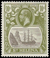 Saint Helena 1922 Badge Issue 10/- Torn Flag VF/M With Cert Rare - St. Helena