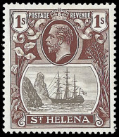 Saint Helena 1922 Badge Issue 1/- Torn Flag, Scarce - St. Helena