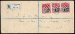 Saint Helena 1919 War Tax Stamp Franking On Letter To SA - Sainte-Hélène