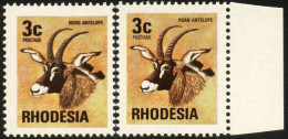 Rhodesia 1974 3c Black Print Double - Otros & Sin Clasificación