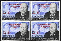 Rhodesia 1966 5/- Churchill Cape Town Forgery Block - Otros & Sin Clasificación