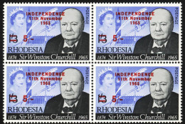 Rhodesia 1966 5/- Churchill Cape Town Forgery Block - Altri & Non Classificati