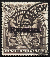 Rhodesia 1909 £1 Grey-Purple Violet Overprint VF/U - Andere & Zonder Classificatie