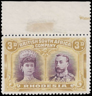 Rhodesia 1910 3d Purple & Ochre Gash In Ear Superb UM  - Altri & Non Classificati