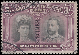 Rhodesia 1910 3/- Gabon Receiving Authority Specimen - Andere & Zonder Classificatie