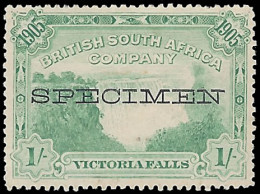 Rhodesia 1905 Victoria Falls 1/- Specimen - Otros & Sin Clasificación