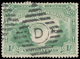 Rhodesia 1905 Victoria Falls 1/- VF/U Diamond D Bulawayo Cancel - Otros & Sin Clasificación