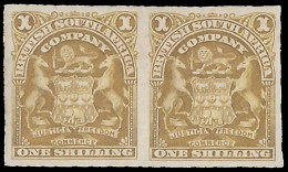 Rhodesia 1898 Arms 1/- Imperf Pair, Rarity! - Altri & Non Classificati