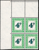 South Africa Postage Due 1958 4d Ring In "4" Ink Flaw - Unclassified