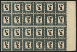 South Africa Postage Due 1948 ½d Block Of 24 VF/M  - Unclassified