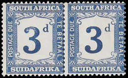 South Africa Postage Due 1927 3d Perf'd Plate Proof / Trial Pair - Unclassified