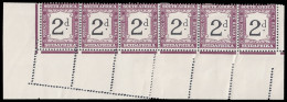 South Africa Postage Due 1927 2d Dramatic Misperforation Strip - Non Classés