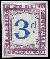 South Africa Postage Due 1914 Imperf Colour Trial Blue & Mauve - Non Classés