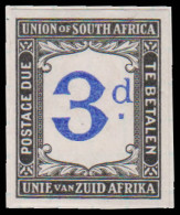 South Africa Postage Due 1914 Imperf Colour Trial Blue & Black - Unclassified