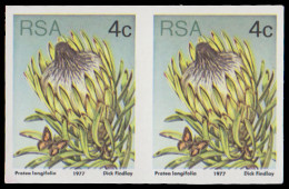 South Africa 1977 4c Protea Imperforate Pair - Non Classificati