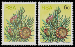 South Africa 1977 6c Protea Black (Value & Text) Omitted UM  - Ohne Zuordnung