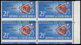 South Africa 1965 ITU Centenary 2Â½c Spectacular Misperf Block - Ohne Zuordnung