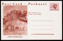 SOUTH AFRICA 1961 1½C GIRAFFE POSTCARD BLURRED CENTRE - Sin Clasificación