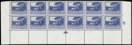 South Africa 1954 3d Deep Intense (Blackish) Blue Cyl Block - Zonder Classificatie