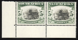 South Africa 1949 5/- VF/M Corner Pair - Unclassified