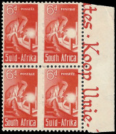 South Africa 1942 Bantam 6d Misaligned Roulettes & Perfs - Sin Clasificación
