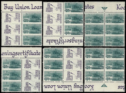 South Africa 1942 Bantam 4d Positional Blocks For Mini-Sheet - Unclassified