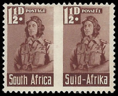 South Africa 1942 Bantam 1½d Roulette Omitted VF/M Pair - Non Classés