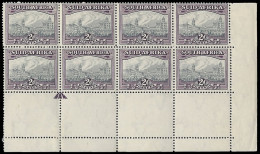 South Africa 1941 2d Grey & Dull Purple Arrow Corner Block - Unclassified