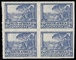 South Africa 1940 3d Umbrella Tree Imperf Block - Unclassified