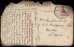 South Africa 1937 SAA Germiston Crash Card, Rare - Luftpost